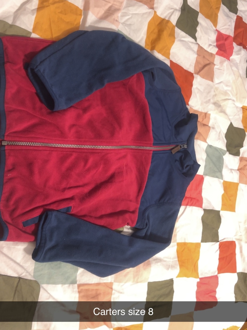 Carter's Red and Navy Zip-Up Fleece Jacket